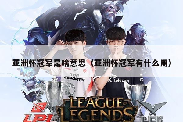 亚洲杯冠军是啥意思(亚洲杯冠军有什么用)